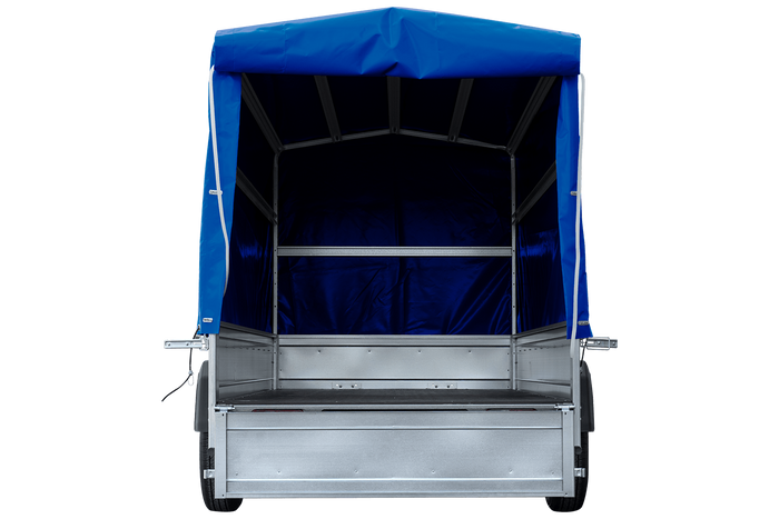 Přívěs pro auto 264x125 UNITRAILER GARDEN 264 KIPP s rámem H-1100 a modrým krytem