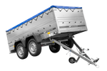 Dvounápravový přívěs 264x125 UNITRAILER GARDEN 264/2 KIPP s bočnicemi BIS a modrým krytem