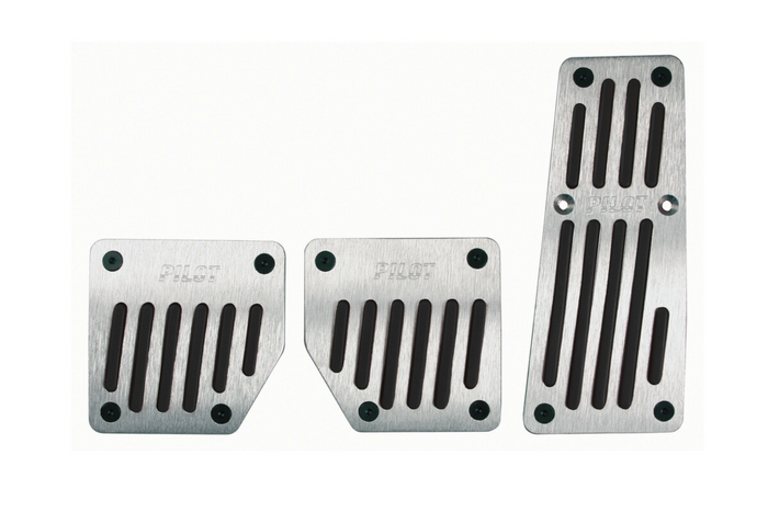 Hliníkové kryty pedálů LAMPA TOURING BLACK PILOT s protiskluzovou gumou