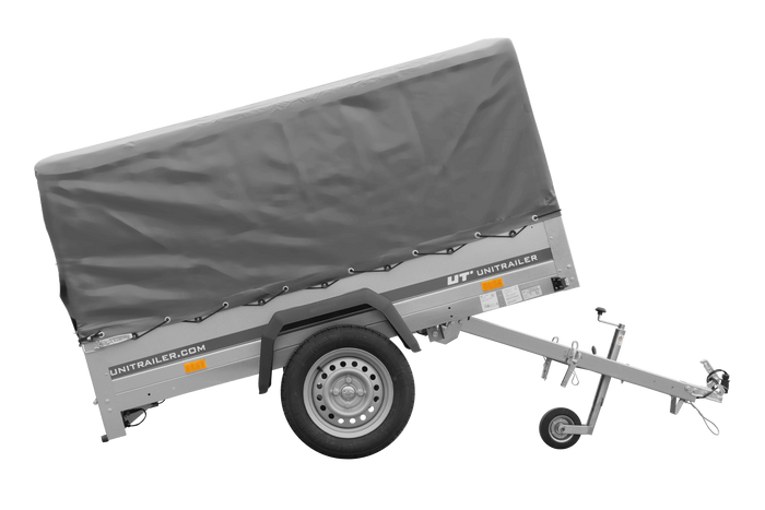 Jednonápravový přívěs 200x125 UNITRAILER GARDEN 201 KIPP s rámem H-800 a šedým krytem