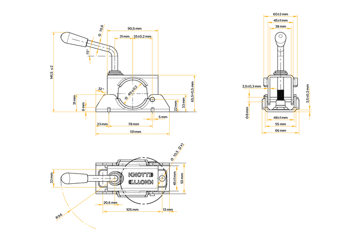 Svorka pro opěrné kolo KNOTT 400305.001 48 mm