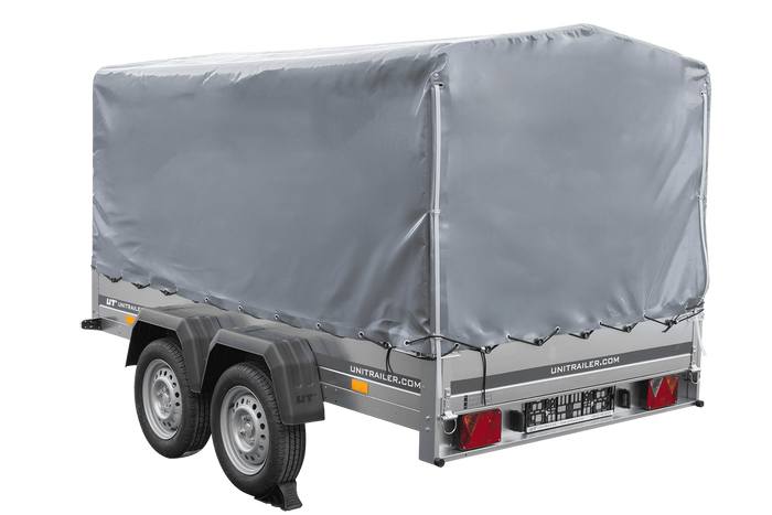Dvounápravový přívěs 264x150 UNITRAILER GARDEN 265/2 KIPP s rámem H-1100 a šedou plachtou