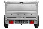 Lehký přívěs 200x125 UNITRAILER GARDEN 201 KIPP s bočnicemi BIS a hliníkovou plachtou