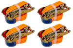 Sada čtyř oranžových přepravních pásů UNITRAILER 4m/25mm/1t s napínákem