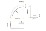 Levá polovina blatníku pro přívěs DOMAR DR1014001 podběh kola 400/240mm