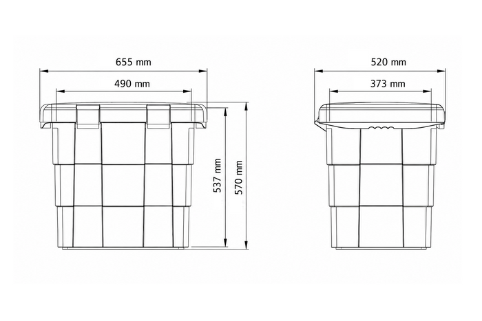 DAKEN 86014 PITBOX kontejner na sypké materiály, nádoba na písek, posypovou sůl 655x570x520mm 108,5l
