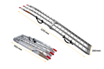 Skládací hliníková rampa UNITRAILER ALR002 pro přívěs 221 cm 340 kg s popruhem
