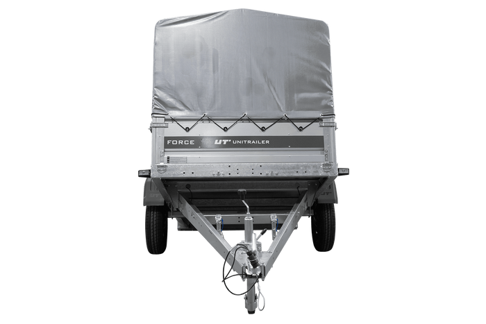 Jednonápravový přívěs 230x125 UNITRAILER FORCE 230 KIPP s rámem H-800 a šedou plachtou
