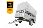 Jednonápravový přívěs 200x125 UNITRAILER GARDEN 201 KIPP s pletivovými bočnicemi, rámem H-800 a šedým krytem
