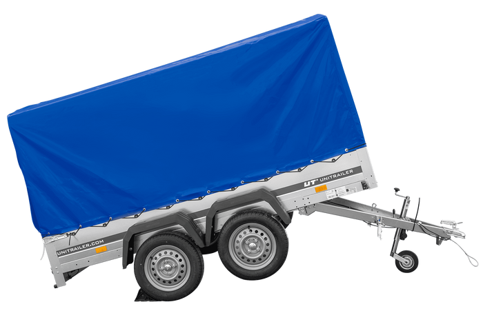 Dvounápravový přívěs 264x150 UNITRAILER GARDEN 265/2 KIPP s rámem H-1100 a modrým krytem