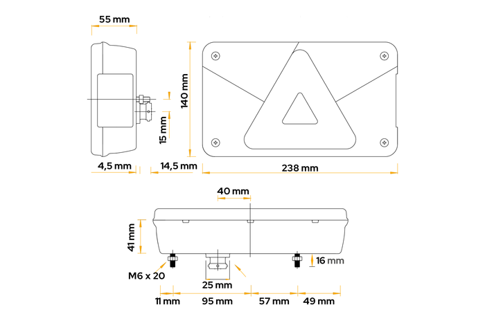 Zadní světlo ASPÖCK MULTIPOINT V 6 funkcí vlevo