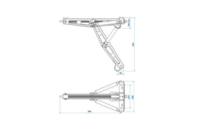 ProPlus 361504 výsuvný rohový stabilizátor pro přívěs 750 kg 495 mm