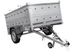 Lehký přívěs na pružinách 200x125 UNITRAILER GARDEN 201/R KIPP s bočnicemi BIS a hliníkovou plachtou