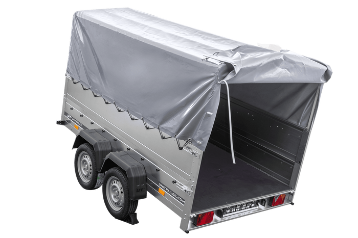 Lehký přívěs 264x150 UNITRAILER GARDEN 265/2 KIPP s bočnicemi BIS, rámem H-800 a šedým krytem