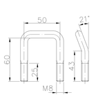 WINTERHOFF ZBF 10-PO čtyřhranný třmen typ C M8 50/60