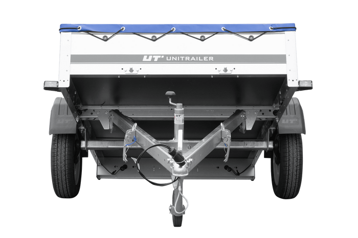 Přívěs za auto 200x125 UNITRAILER GARDEN 201 KIPP s rámem H-0 a modrým krytem