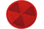Červený reflektor fi 60 mm s lepicí páskou