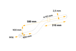 Ohýbaná trubka pro montáž blatníku DOMAR DK8024, průměr konzoly 42mm, délka 580mm