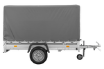 Přívěs za auto s hliníkovými bočnicemi 230x125 Unitrailer Garden 230 KIPP ALU s rámem H1100 a šedým krytem