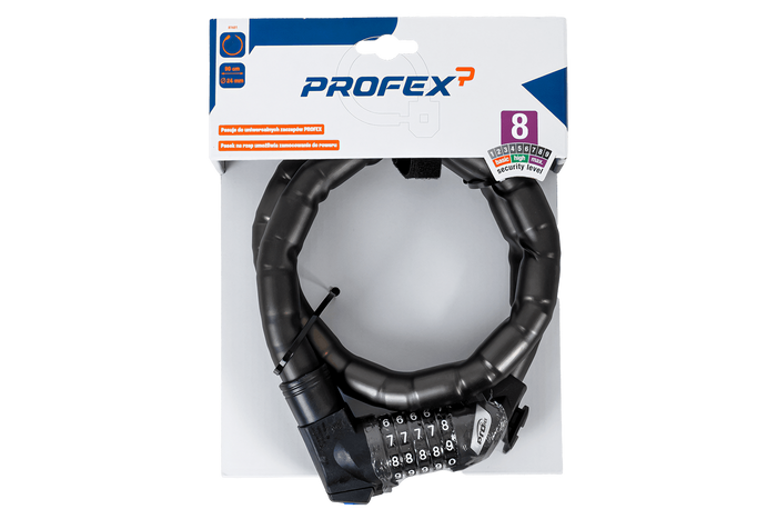 Zesílený zámek na kolo s kódem PROFEX 81601, délka 90 cm