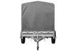 Přívěs za auto s hliníkovými bočnicemi 230x125 Unitrailer Garden 230 KIPP ALU s rámem H1100 a šedým krytem
