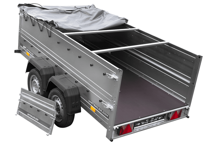 Přívěs Garden Trailer 264/2 KIPP s BIS bočnicemi, rámem H-0 a šedou plachtou