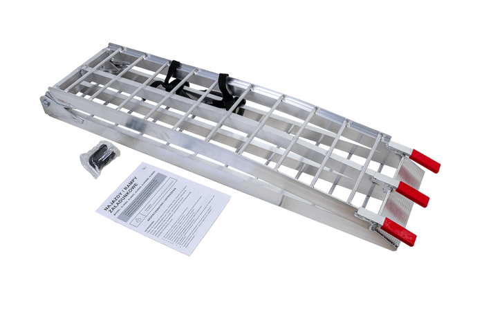 Skládací hliníková rampa UNITRAILER ALR002 pro přívěs 221 cm 340 kg s popruhem