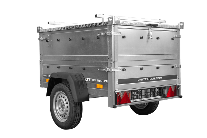 Jednonápravový přívěs 150x106 UNITRAILER GARDEN 150 KIPP s bočnicemi BIS a hliníkovou plachtou
