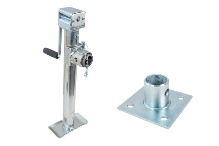 Kompletní sada klikového zvedáku TJ5002 + adaptér TJ5002A UNITRAILER pro přívěs 1300 kg