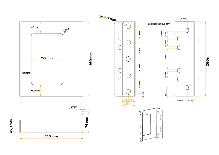 Montážní konzole pro hasicí přístroj DAKEN 88501 ADAMANT / REGON / STRIKE