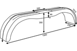 Sada dvou tandemových blatníků pro přívěs 13-14" DOMAR D20300, ploché podběhy 1500/240mm