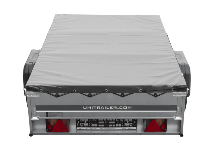 Přívěs za auto 200x125 UNITRAILER GARDEN 201 KIPP s rámem H-0 a šedým krytem