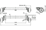 AL-KO COMPACT brzděná náprava pro přívěs / odtahový vůz 1350kg 1300mm 1750mm 5x112