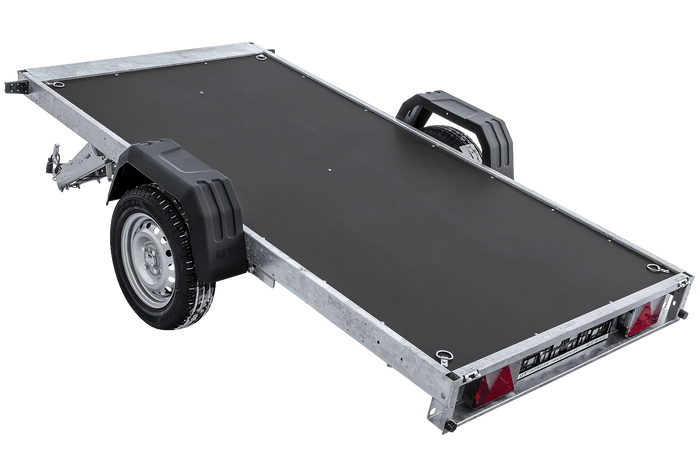 Lehký přívěs na pružinách 264x125 UNITRAILER FORCE 264/R KIPP s bočnicemi BIS, rámem H-800 a šedým krytem