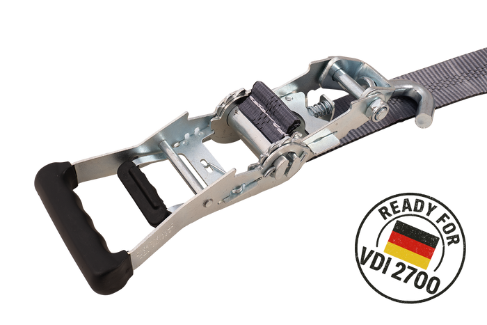 Sada čtyř přepravních pásů pro přívěsy HEFFA CARLINE 130, pásy pro zajištění kol 2,8 m/50 mm/5 t VDI 2700
