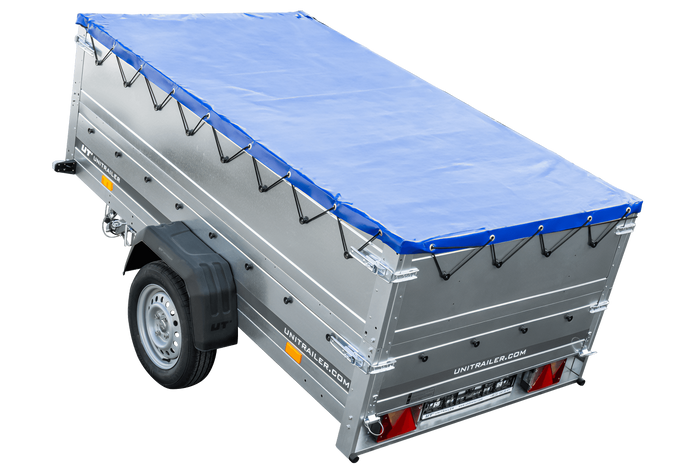 Přívěs Garden Trailer 230 KIPP s BIS bočnicemi a modrou plachtou