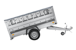 Lehký přívěs na pružinách 230x125 UNITRAILER FORCE 230/R KIPP s pletivovými bočnicemi, rámem H-0 a šedým krytem