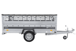 Jednonápravový přívěs na pružinách 264x125 UNITRAILER FORCE 264/R KIPP s pletivovými bočnicemi, rámem H-0 a šedou plachtou