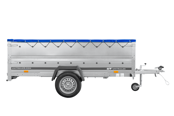 Přívěs Garden Trailer 265 KIPP s BIS bočnicemi, rámem H-0 a modrou plachtou