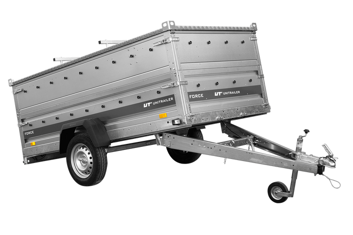 Jednonápravový přívěs 264x125 UNITRAILER FORCE 264 KIPP s bočnicemi BIS a hliníkovou plachtou