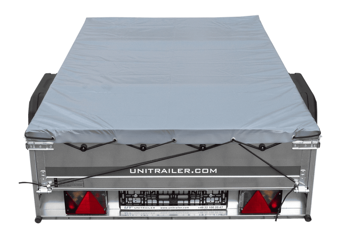 Přívěs za auto na pružinách 200x125 UNITRAILER GARDEN 201/R KIPP s rámem H-0 a šedým krytem