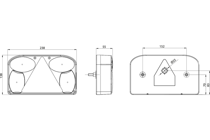 Zadní světlo FRISTOM FT-088 bajonet 6 funkcí vlevo