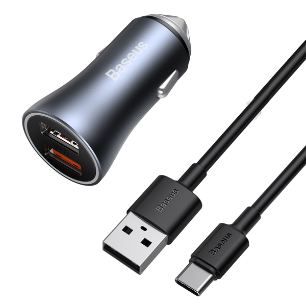 Sada nabíječky do auta BASEUS Golden Pro 2xUSB 40W + USB kabel