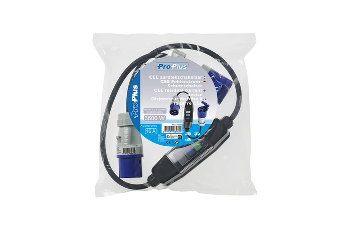 Adaptérový kabel CEE ProPlus 373589 s diferenciálním jističem 120 cm