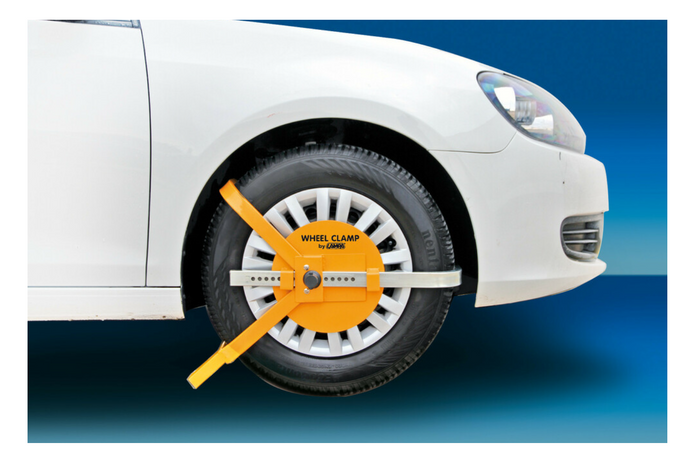 Univerzální zámek kola LAMPA WHEEL CLAMP pro kola o rozměru 13–18&quot;