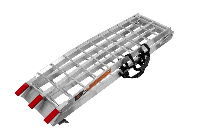 Skládací hliníková rampa UNITRAILER ALR002 pro přívěs 221 cm 340 kg s popruhem