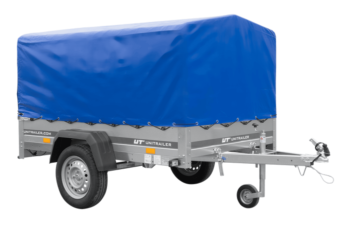 Lehký přívěs 200x125 UNITRAILER GARDEN 201 KIPP s rámem H-800 a modrou plachtou