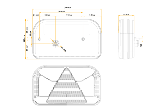 Zadní světlo FRISTOM FT-170 LED 6 funkcí pravé