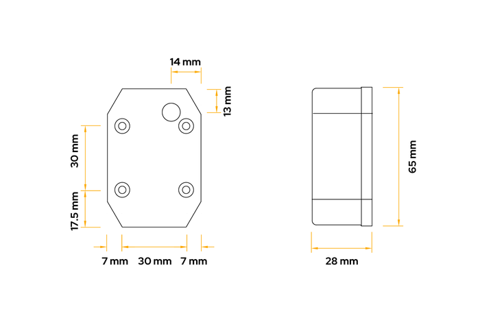Univerzální obrysové světlo ASPÖCK FLEXIPOINT LED s držákem
