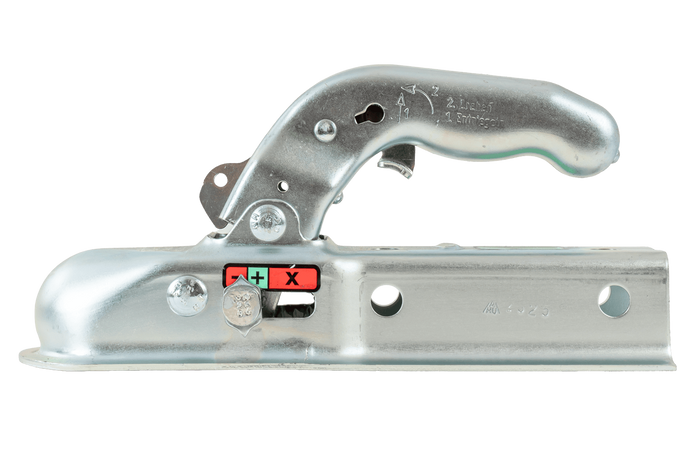 Kulové tažné zařízení KNOTT K7.5-G pro přívěs o hmotnosti 750 kg s čtvercovou ojí o rozměru 45 mm